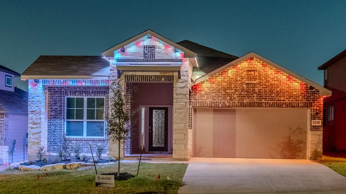 Home illuminated with independent multicolor lighting zones